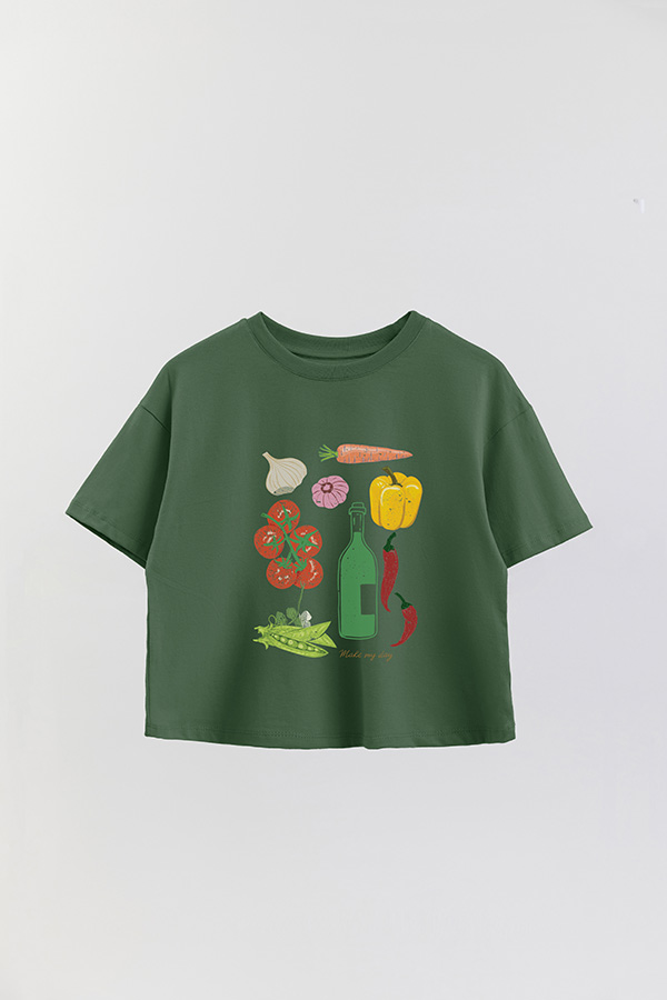 REMERA CROP ESTAMPADA MAKE MY DAY