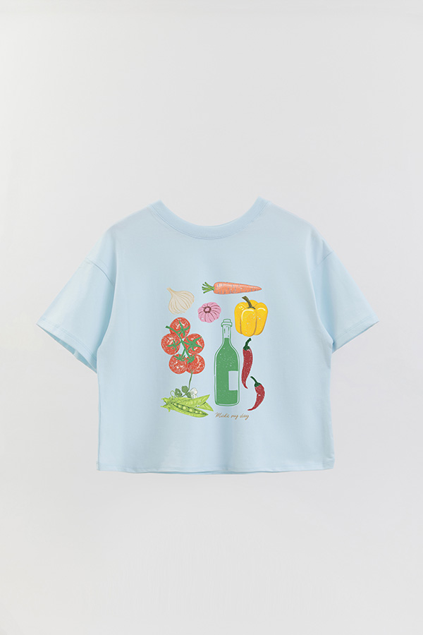 REMERA CROP ESTAMPADA MAKE MY DAY