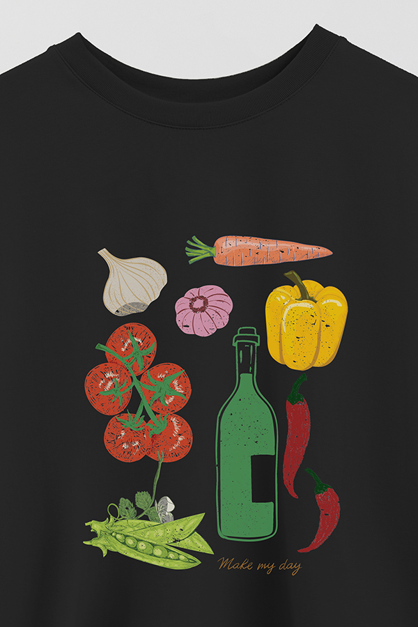 REMERA CROP ESTAMPADA MAKE MY DAY