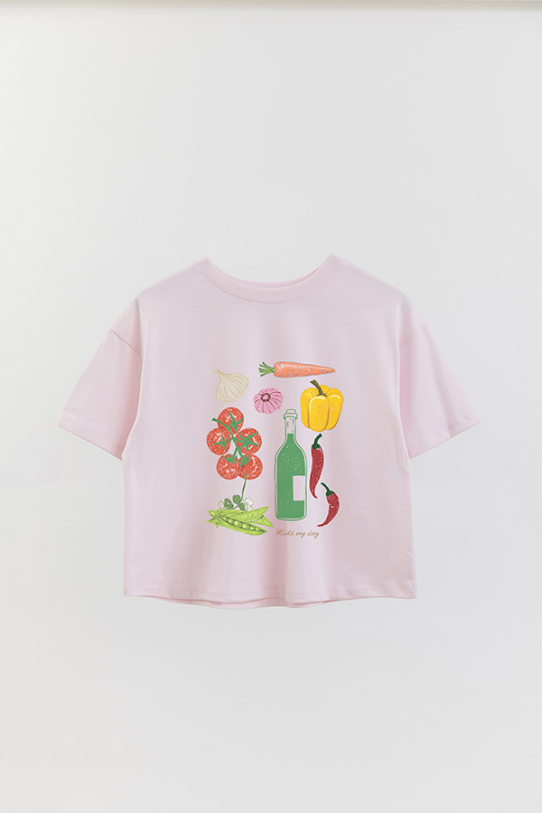 REMERA CROP ESTAMPADA MAKE MY DAY