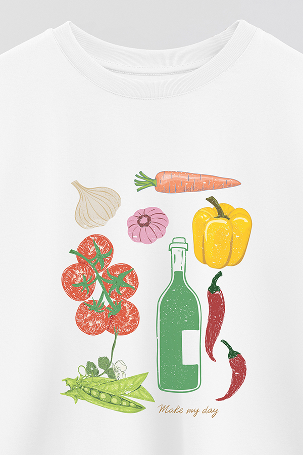 REMERA CROP ESTAMPADA MAKE MY DAY