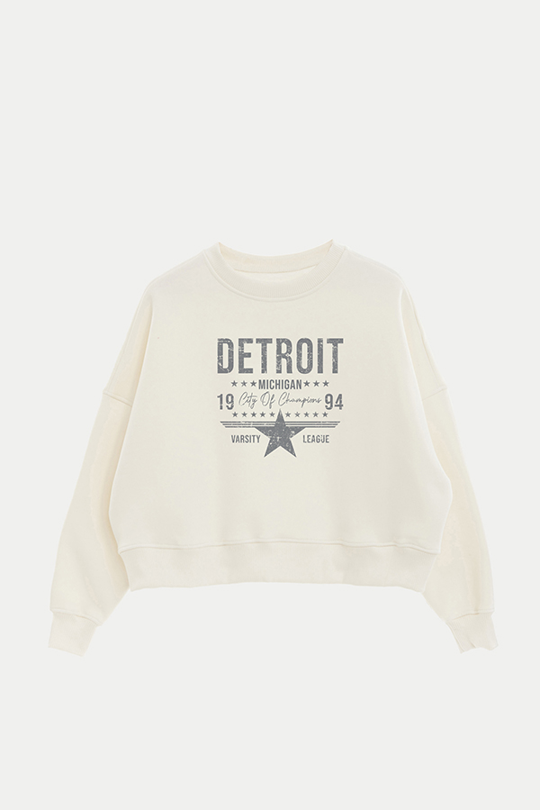 BUZO CROP ESTAMPADO TEXAN DETROIT