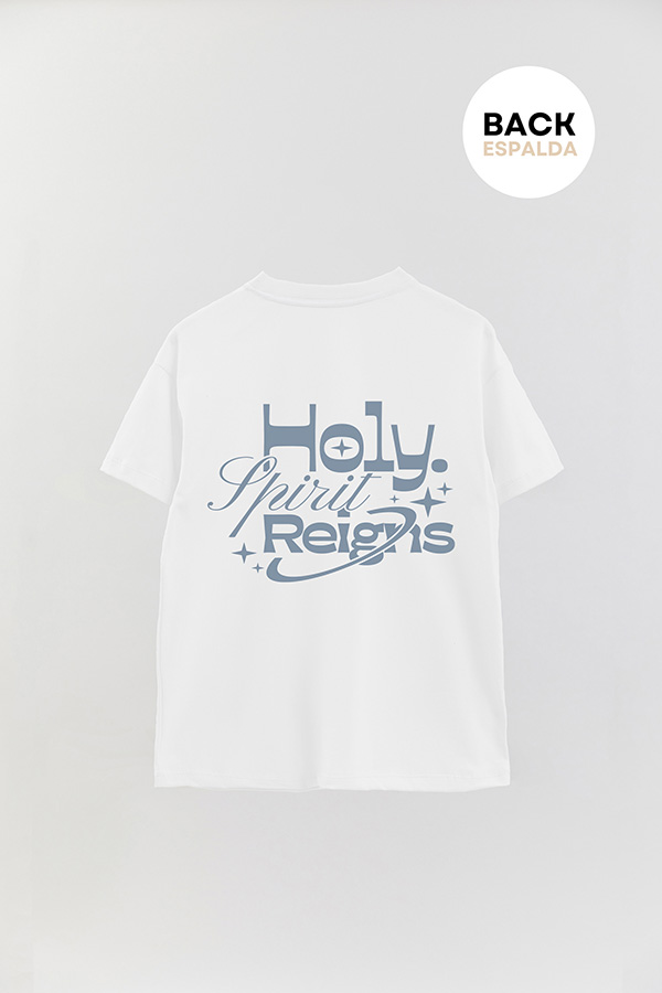 REMERA OVER ESTAMPADA UNISEX ESPALDA HOLY SPIRIT