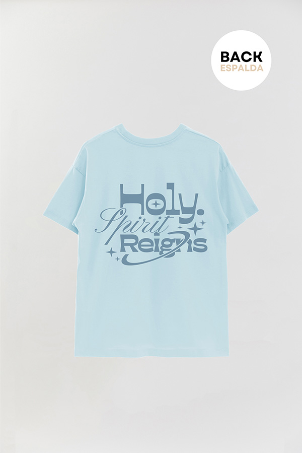 REMERA OVER ESTAMPADA UNISEX ESPALDA HOLY SPIRIT