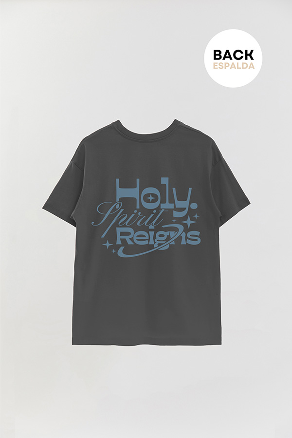 REMERA OVER ESTAMPADA UNISEX ESPALDA HOLY SPIRIT