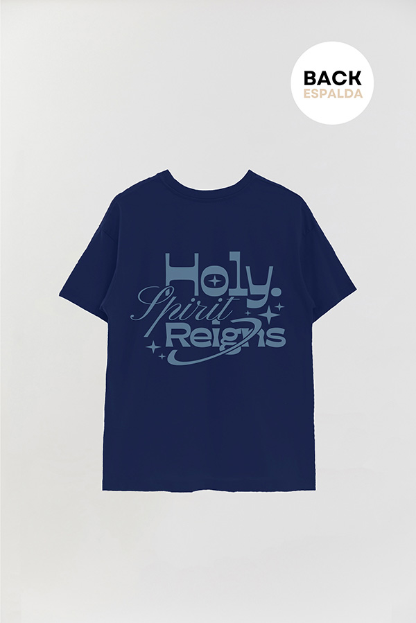REMERA OVER ESTAMPADA UNISEX ESPALDA HOLY SPIRIT