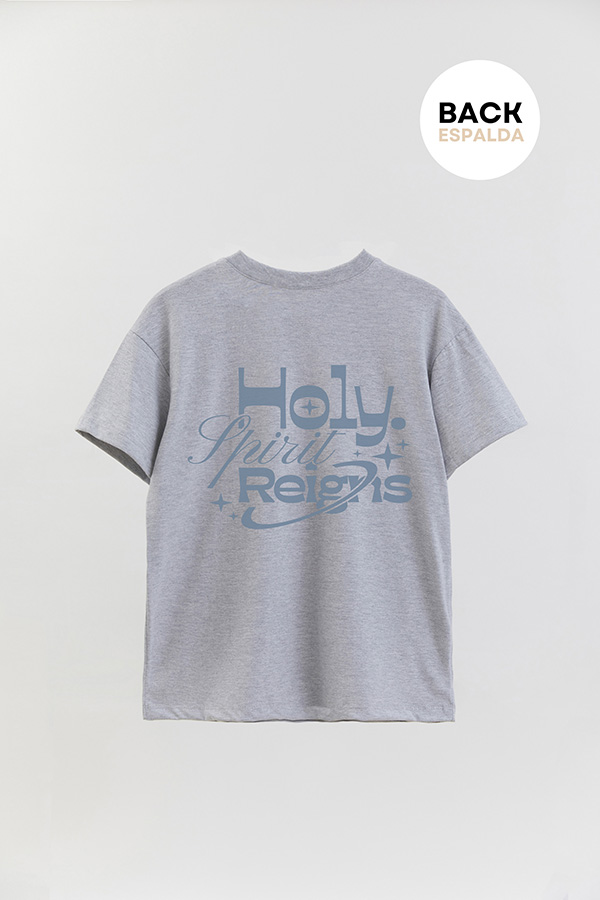 REMERA OVER ESTAMPADA UNISEX ESPALDA HOLY SPIRIT