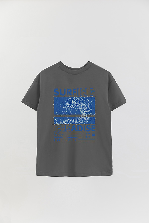 REMERA OVER ESTAMPADA SURFING PARADISE