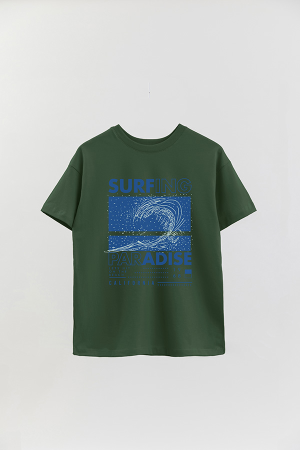 REMERA OVER ESTAMPADA SURFING PARADISE
