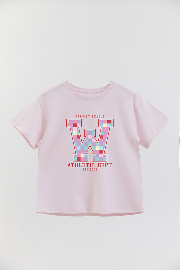 REMERA GIRL OVER W CHECKERED