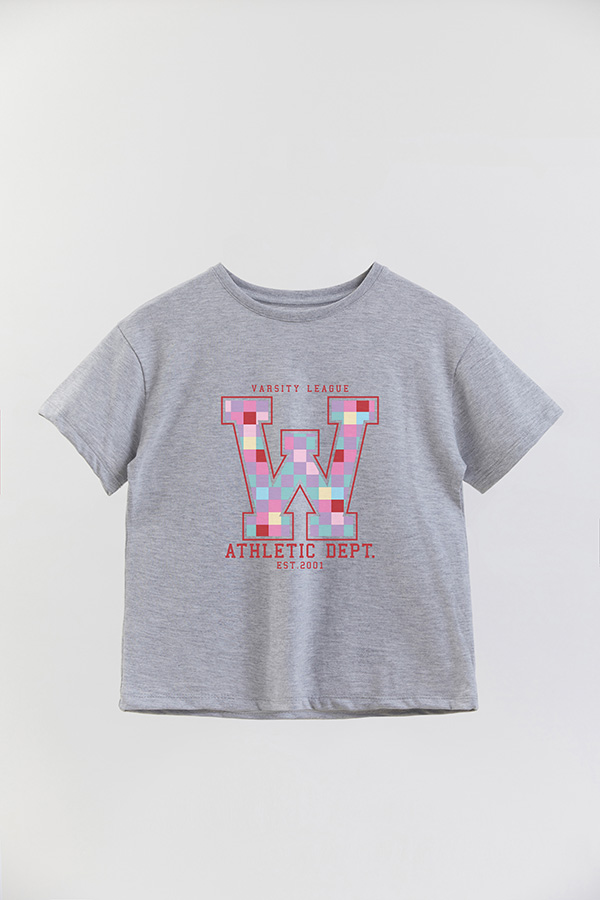 REMERA GIRL OVER W CHECKERED