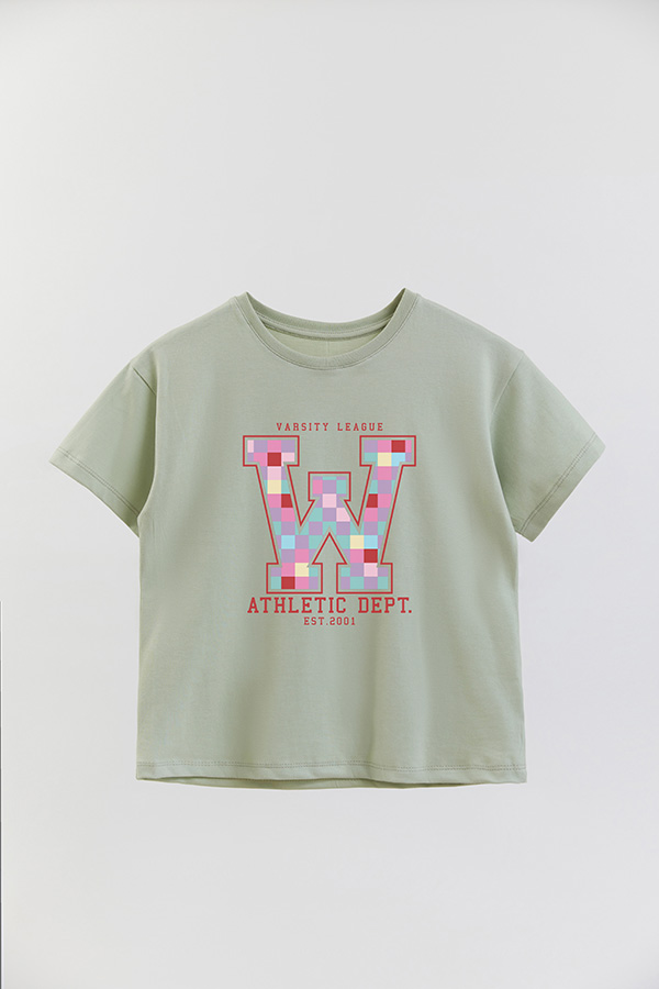 REMERA GIRL OVER W CHECKERED