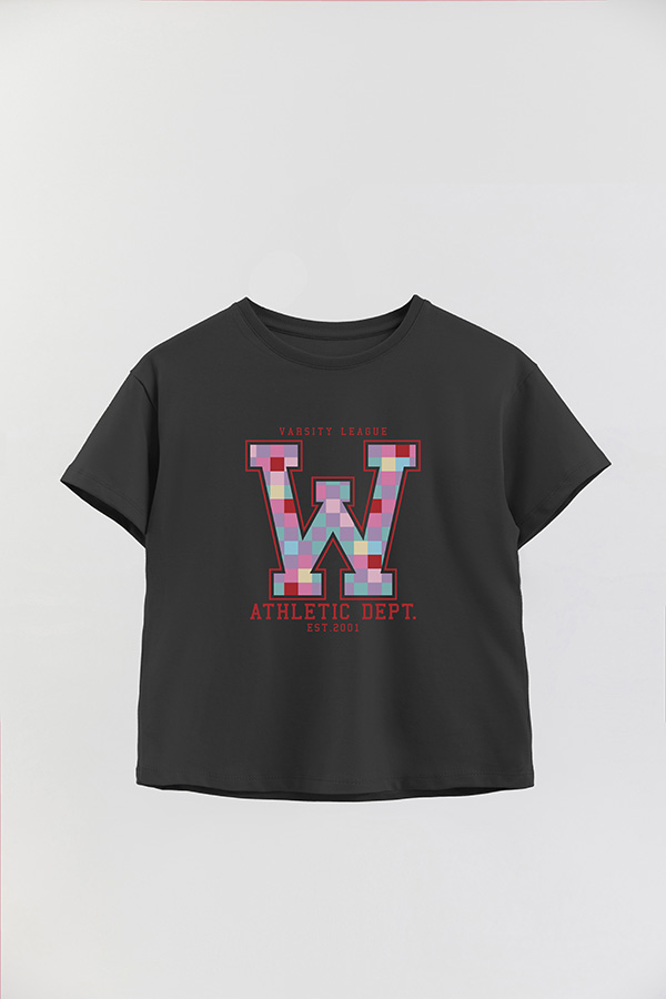 REMERA GIRL OVER W CHECKERED