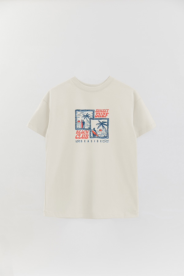 REMERA OVER ESTAMPADA SUNSET SURF