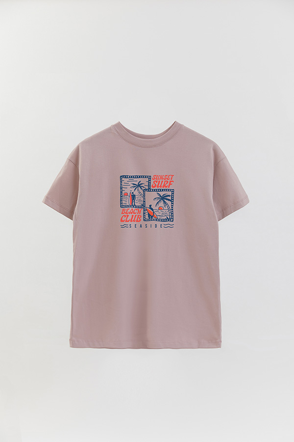 REMERA OVER ESTAMPADA SUNSET SURF