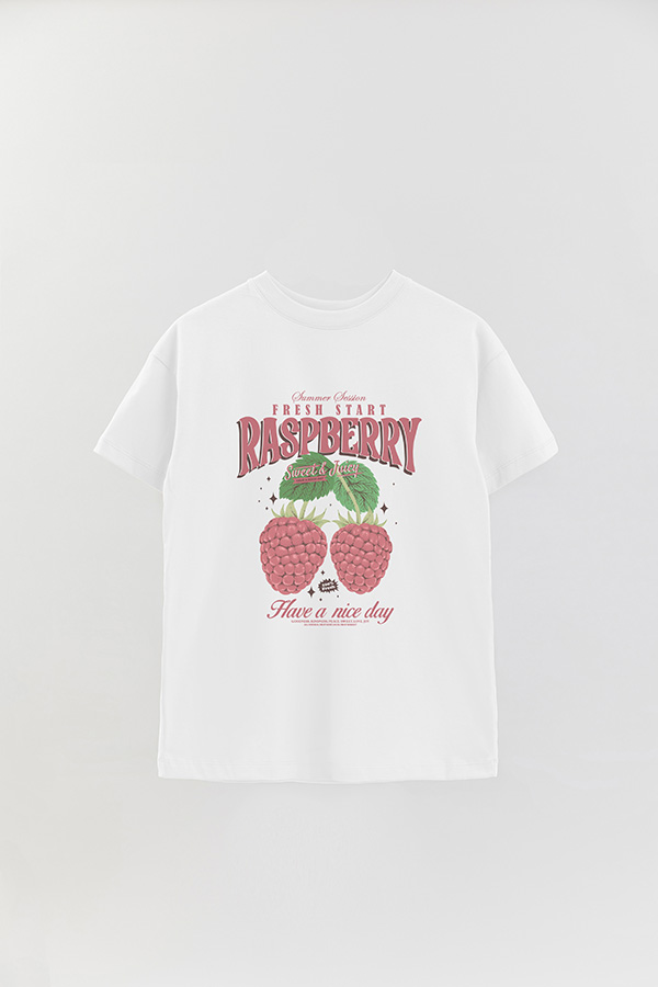 REMERA OVER ESTAMPADA RASPBERRY