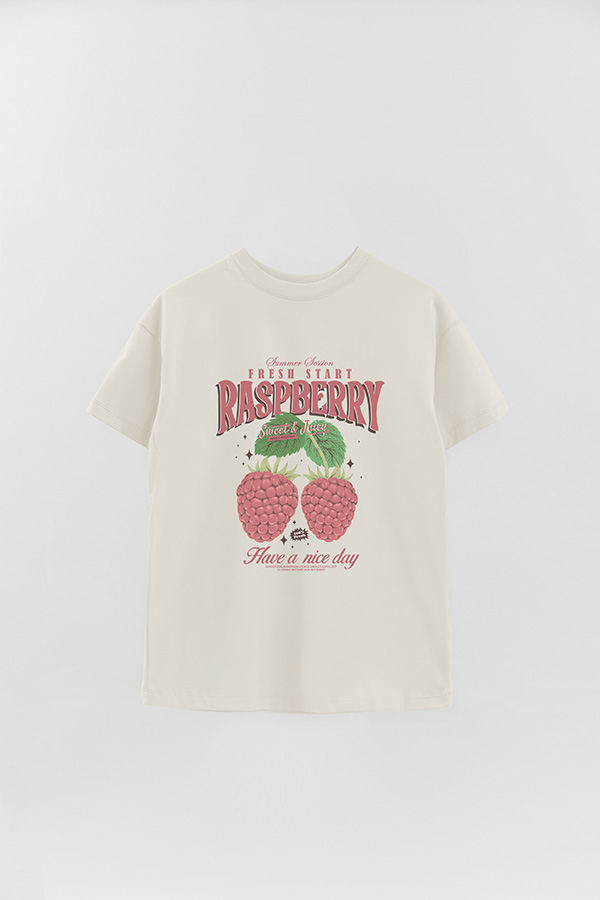 REMERA OVER ESTAMPADA RASPBERRY