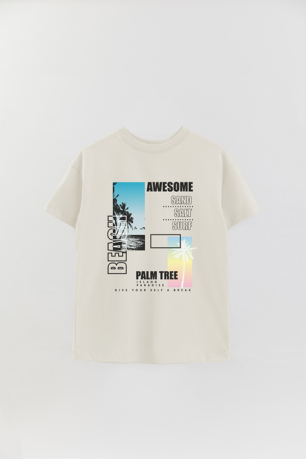 REMERA OVER ESTAMPADA AWESOME