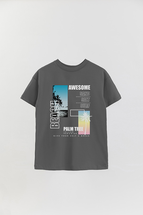 REMERA OVER ESTAMPADA AWESOME