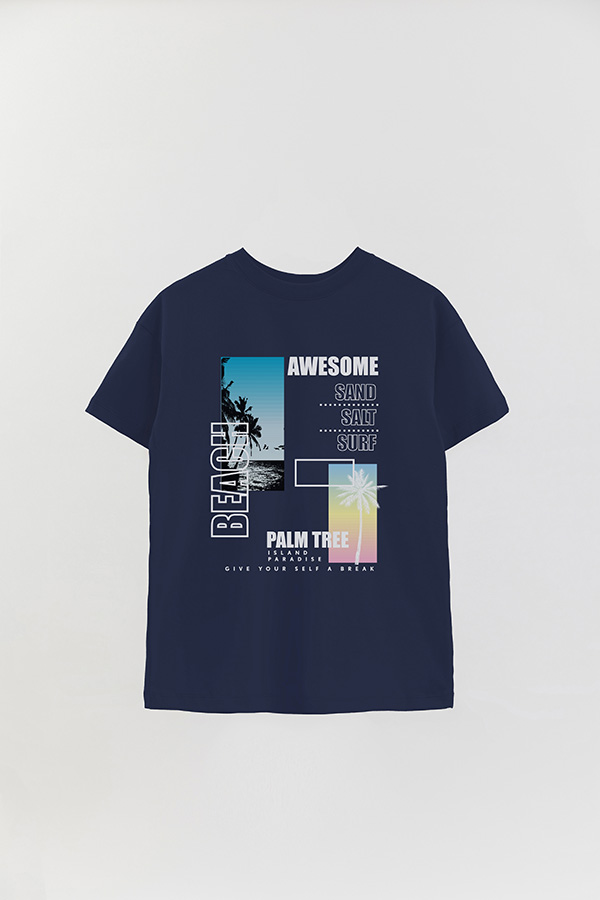 REMERA OVER ESTAMPADA AWESOME