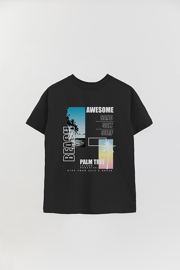 REMERA OVER ESTAMPADA AWESOME