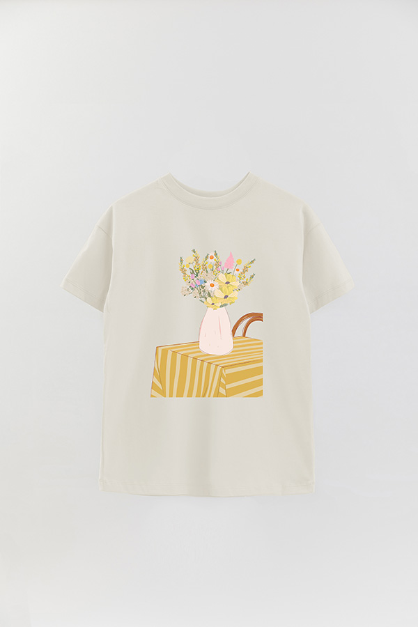 REMERA OVER ESTAMPADA MAXI PINK SPRING IS IN THE AIR