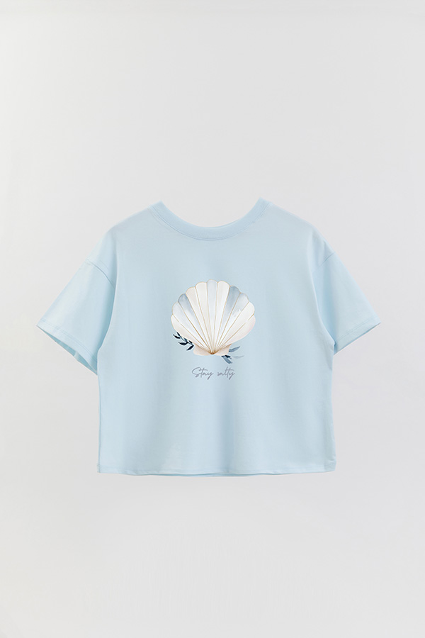 REMERA CROP ESTAMPADA COASTAL STAY SALTY