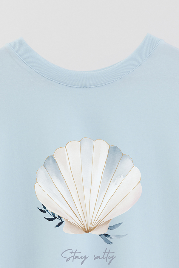 REMERA CROP ESTAMPADA COASTAL STAY SALTY
