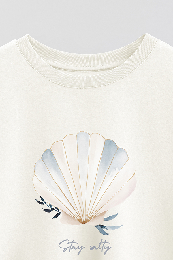REMERA CROP ESTAMPADA COASTAL STAY SALTY