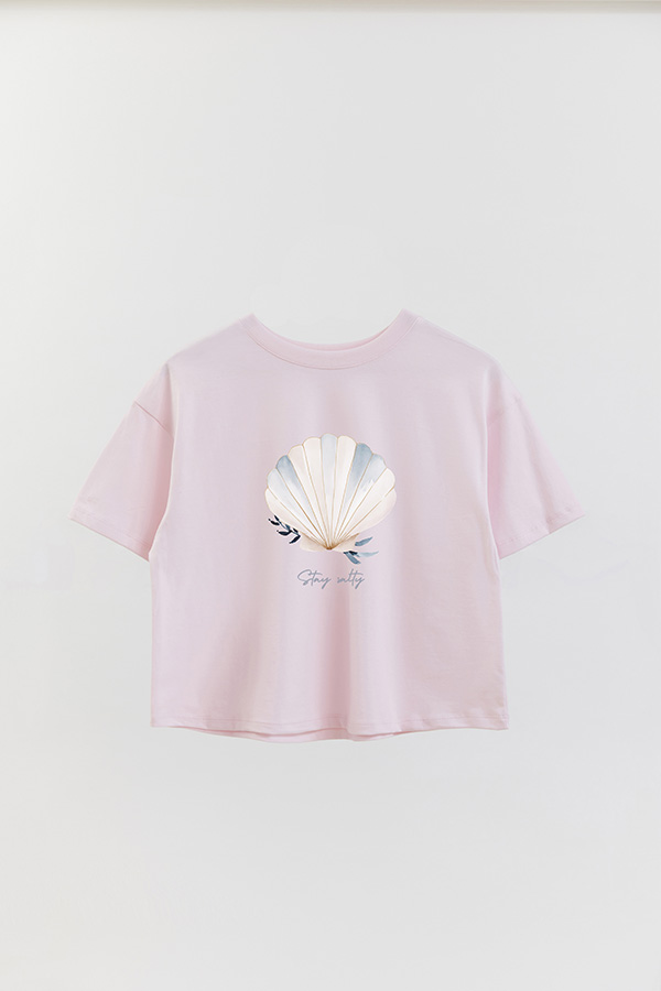 REMERA CROP ESTAMPADA COASTAL STAY SALTY