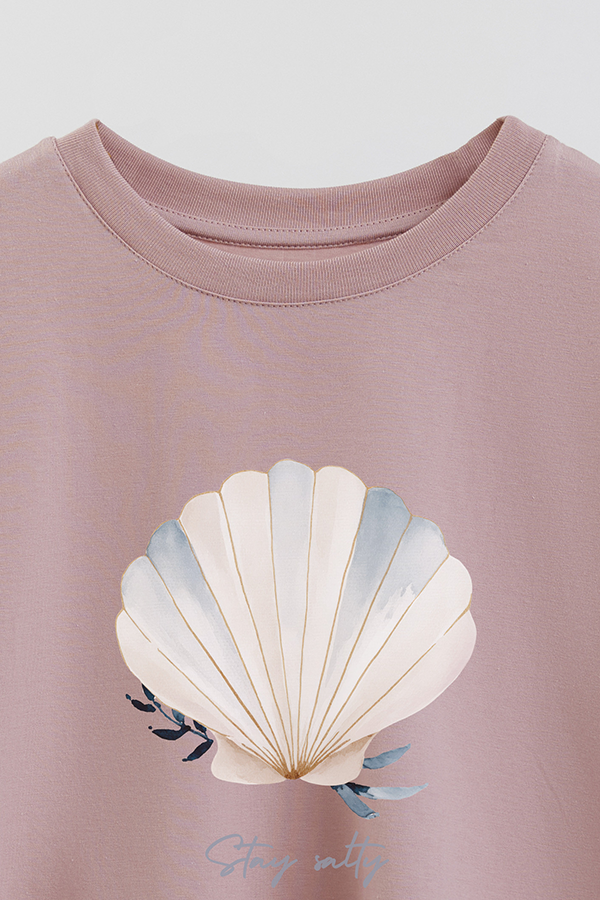 REMERA CROP ESTAMPADA COASTAL STAY SALTY