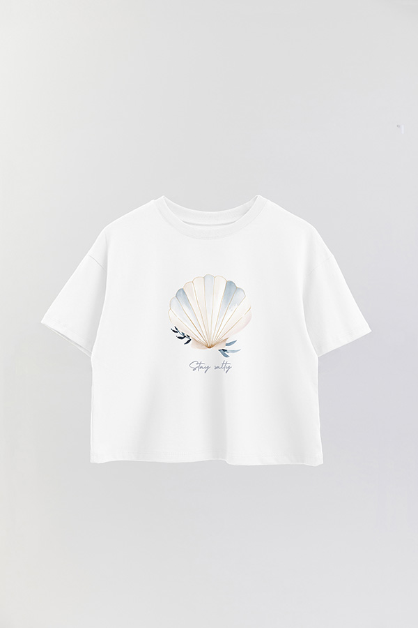 REMERA CROP ESTAMPADA COASTAL STAY SALTY