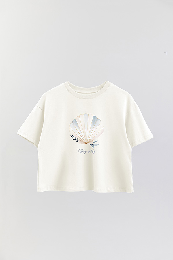 REMERA CROP ESTAMPADA COASTAL STAY SALTY