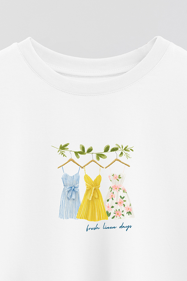 REMERA CROP ESTAMPADA COASTAL FRESH LINEN DAYS