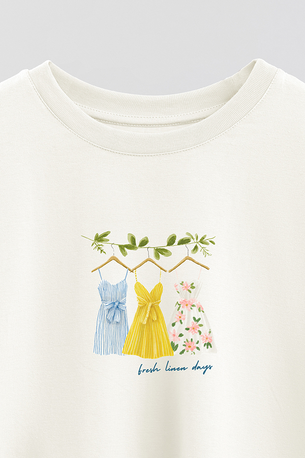 REMERA CROP ESTAMPADA COASTAL FRESH LINEN DAYS