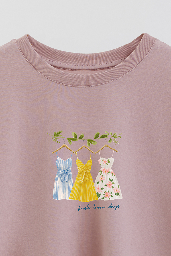 REMERA CROP ESTAMPADA COASTAL FRESH LINEN DAYS