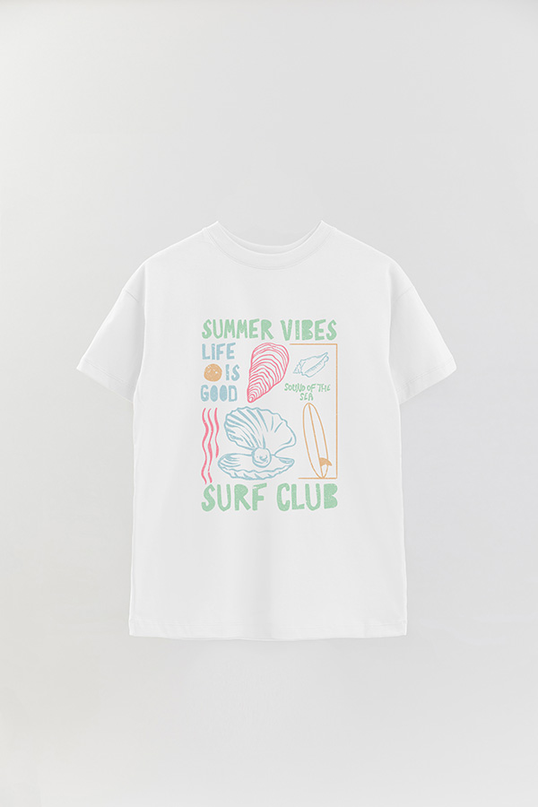 REMERA OVER ESTAMPADA SURF CLUB