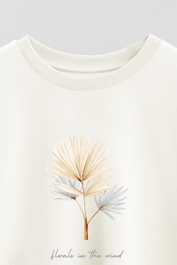 REMERA CROP ESTAMPADA COASTAL FLORALS IN THE WIND
