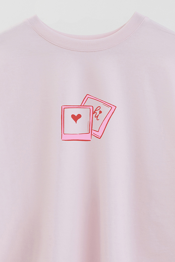 REMERA CROP ESTAMPADA VALENTINE POLAROID