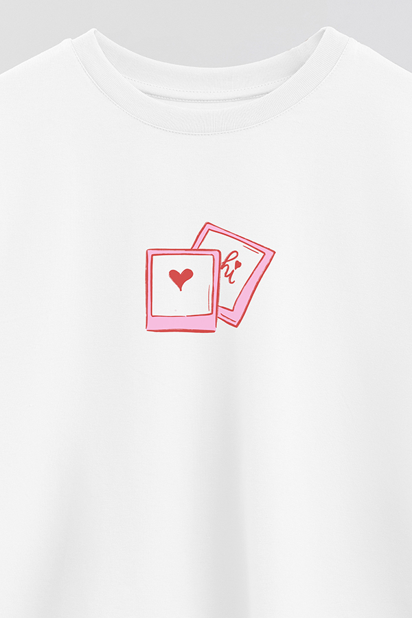 REMERA CROP ESTAMPADA VALENTINE POLAROID