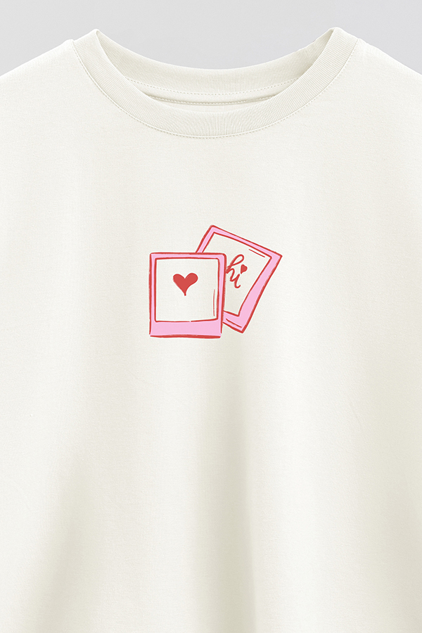 REMERA CROP ESTAMPADA VALENTINE POLAROID