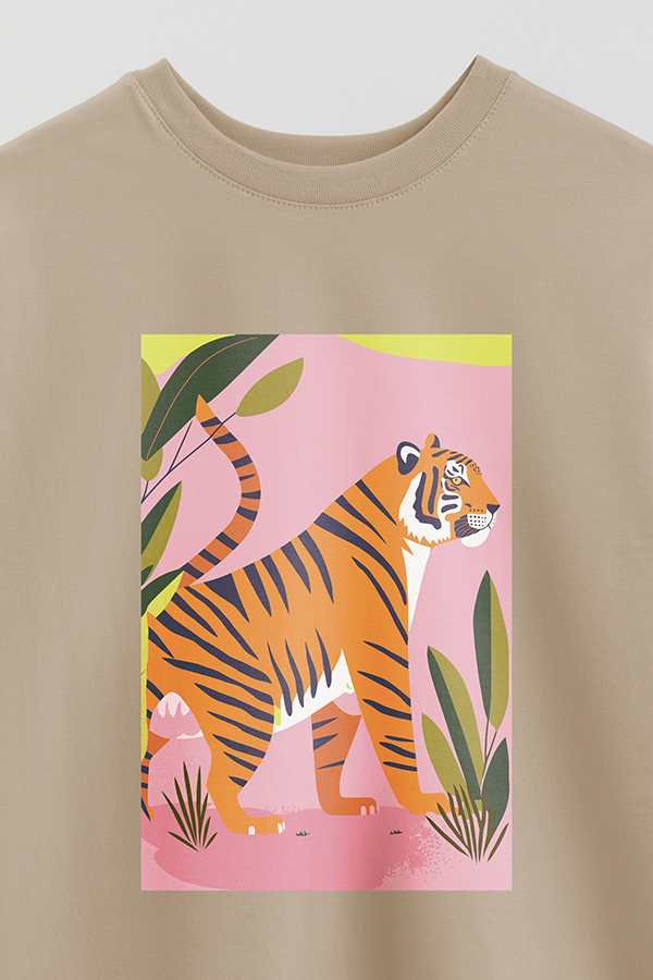 REMERA OVER ESTAMPADA TIGER B2