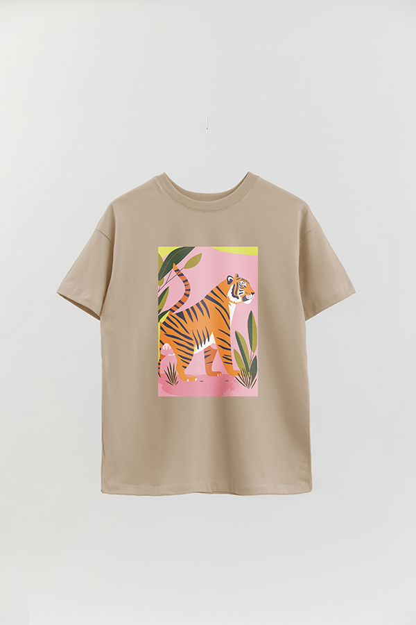 REMERA OVER ESTAMPADA TIGER B2