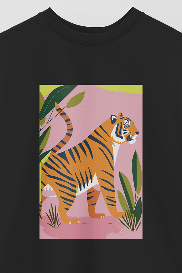 REMERA OVER ESTAMPADA TIGER B2