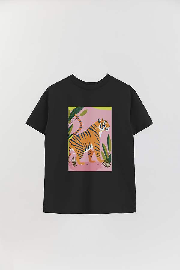 REMERA OVER ESTAMPADA TIGER B2