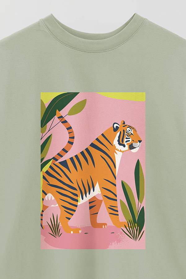 REMERA OVER ESTAMPADA TIGER B2