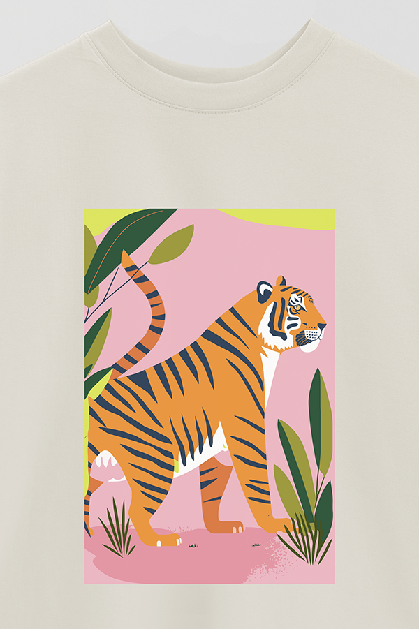 REMERA OVER ESTAMPADA TIGER B2