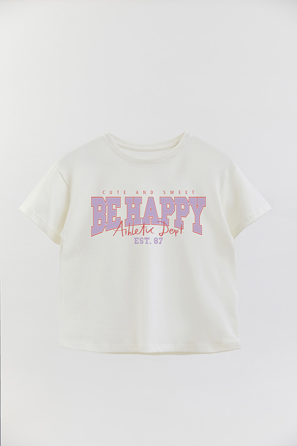 REMERA GIRL OVER BE HAPPY