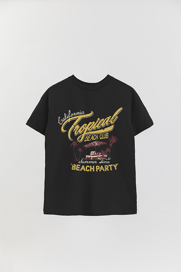 REMERA OVER ESTAMPADA CALIFORNIA TROPICAL BEACH CLUB