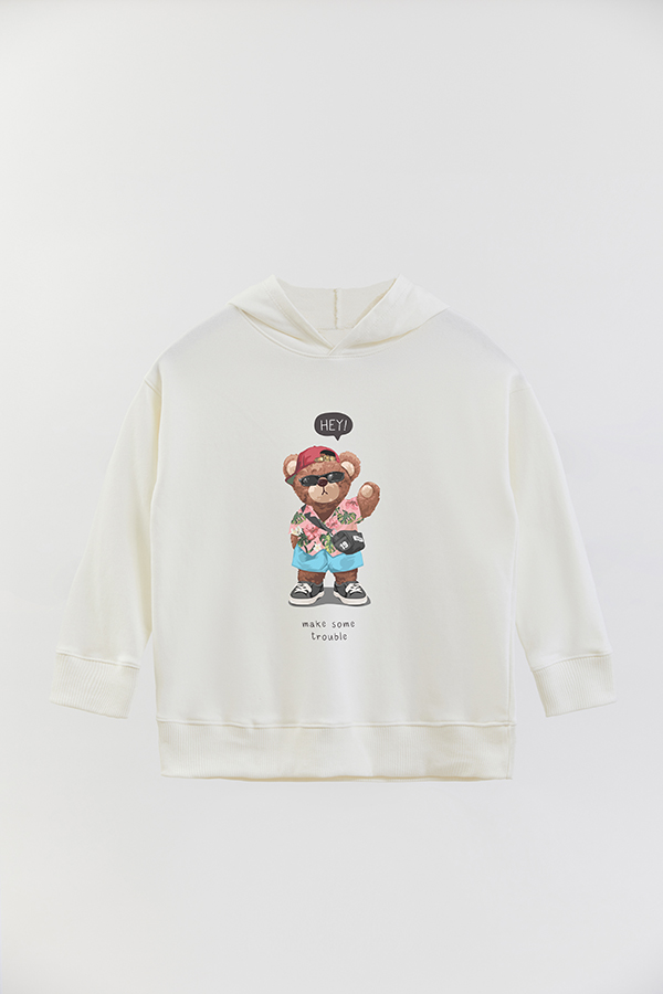 HOODIE RÚSTICO BOY TEDDY MAKE SOME TROUBLE
